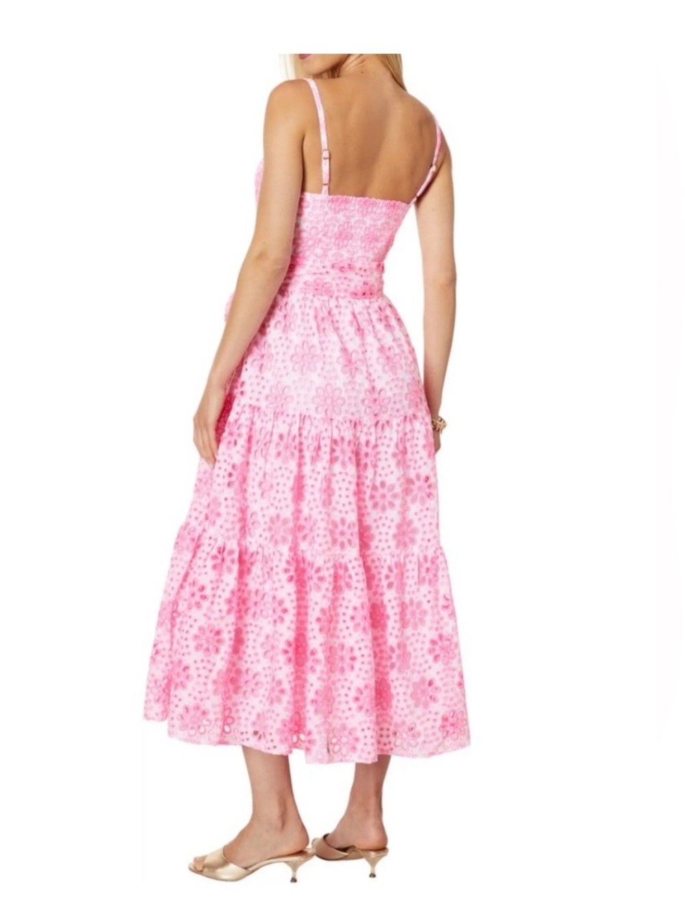 Lilly Pulitzer EDITH EYELET MIDI DRESS size 2 in excellent condition - Picture 9 of 10